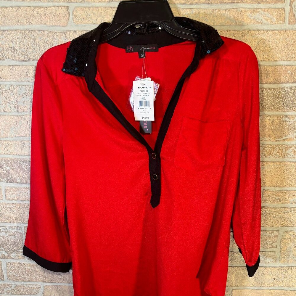 NWT HeartSoul From Kohls Mid Sleeve‎ Shirt Size Small